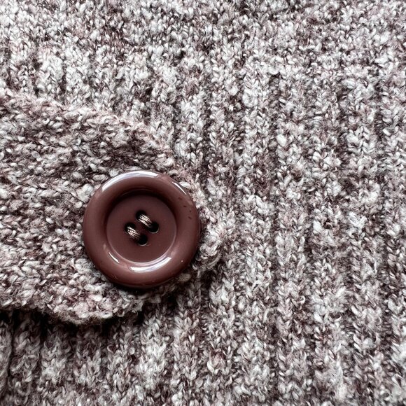 Knit Sleeveless Sweater Dress w/ Button Accents Beige Textured Womens Sz Large - Picture 6 of 7